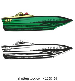 Motor boat. Vector illustration