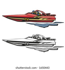 Motor boat. Vector illustration