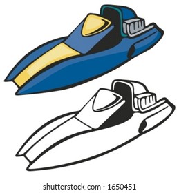 Motor boat. Vector illustration