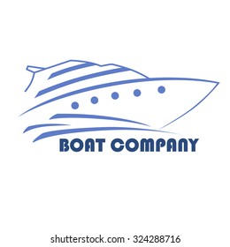 Motor boat, yacht, ocean yacht.It can be used for logos, emblems, symbols. Vector Image.