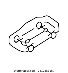 motor car line icon vector. motor car sign. isolated contour symbol black illustration