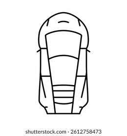 motor car top view line icon vector. motor car top view sign. isolated contour symbol black illustration