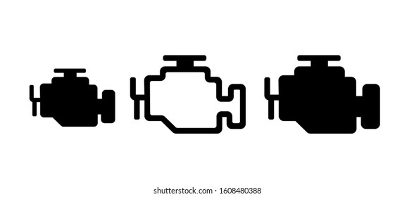  Motor check sign icon vetor