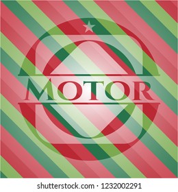 Motor christmas colors emblem.
