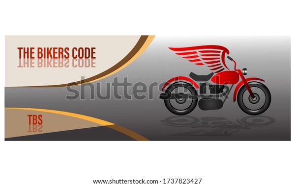 Motor club, banner or poster.  Motorcycle\
banner design. Vector\
illustration
