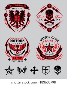 Motor club emblem set