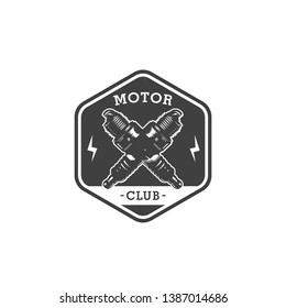 motor club emblem vector in isolated background, motor club logo, racing logo