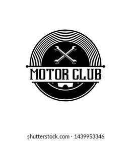 Motor club logo design vector template