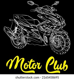 Motor Club Sign and Vector Illustration