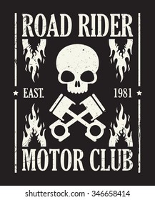 Motor club t-shirt graphics
