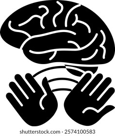 Motor control Icon - Black Filled Style - Neuroscience Theme