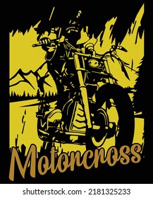 Motor cross Bike Motorcycle t shirt and mug design vector illustration