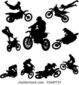 motor cross freestyle set - vector