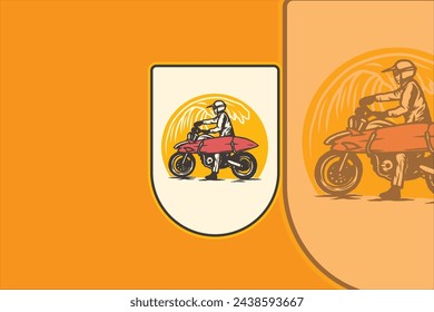 motor cross logo with adventure style
