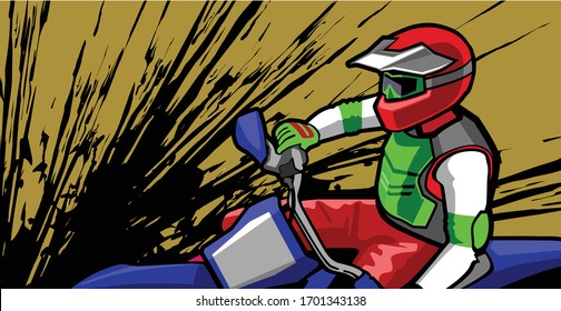 Motor cross rider on off-road circuits