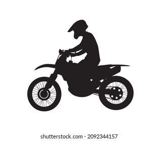 Motor Cross Silhouette High Vector