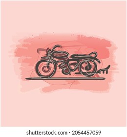 motor cycle hand drawing sketch illustration vector art