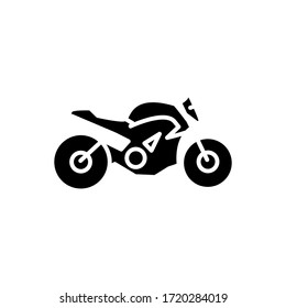 Motor Cycle Icon Glyph Style For Your Design