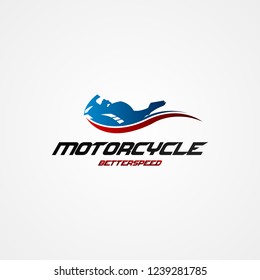 Motor cycle racing design logo template. Sport competition concept. Vector illustration
