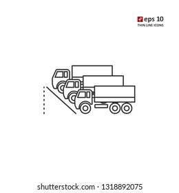 Motor depot - vector thin line icon on white background. Symbol for web, infographics, print design and mobile UX/UI kit. Vector illustration, EPS10.