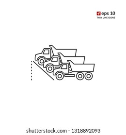 Motor depot - vector thin line icon on white background. Symbol for web, infographics, print design and mobile UX/UI kit. Vector illustration, EPS10.