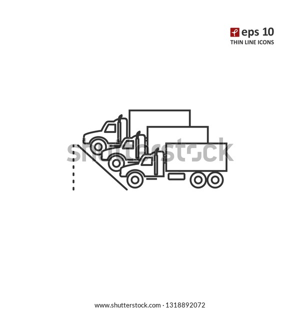 Motor depot - vector thin line icon
on white background. Symbol for web, infographics, print design and
mobile UX/UI kit. Vector illustration,
EPS10.