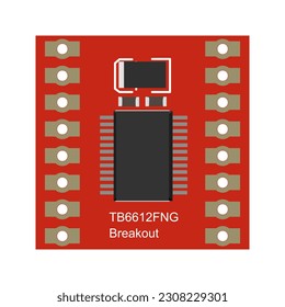 Motor Driver Circuit Board - Dual TB6612FNG (1A) Vector Illustration - Empowering Smooth and Controlled Motor Control in a Striking Visual Representation