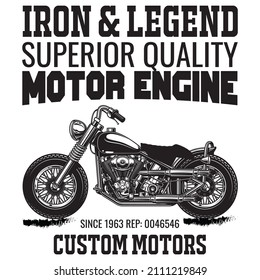 Motor engine t-shirt design, motorcycle t-shirt design