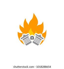 Motor Fire Logo Icon Design