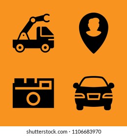 motor, frame, electronics and internet icons set. Vector illustration for web and design