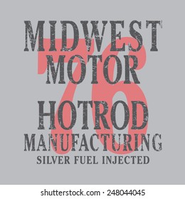 Motor fuel typography, t-shirt graphics, vectors