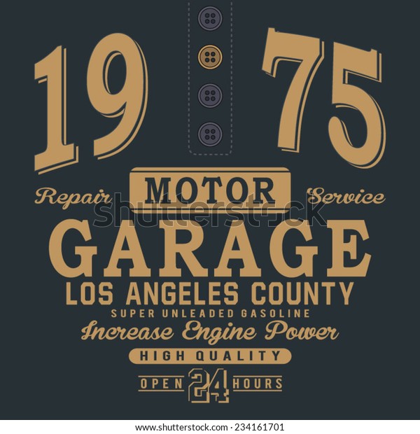Motor garage\
typography, t-shirt graphics,\
vectors