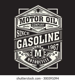 Motor gasoline typography, t-shirt graphics, vectors