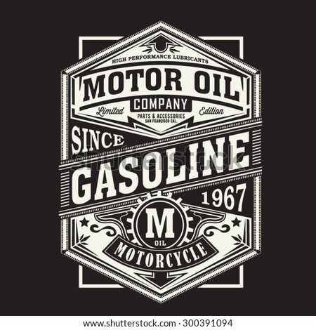 Motor gasoline typography, t-shirt graphics, vectors