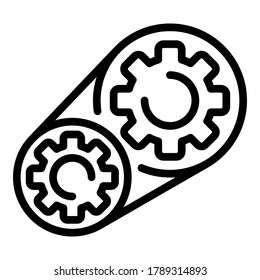 Motor gear wheels icon. Outline motor gear wheels vector icon for web design isolated on white background