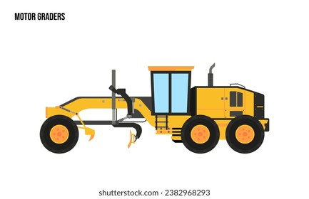 schwere motorbetriebene schwere Ausrüstung, flache Illustration, schwere motorische Ausrüstung Logo Vorlage Vektorgrafik