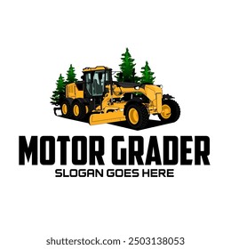 Motor Grader Heavy equipment vehicle logo