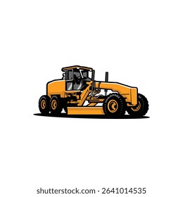 Motor grader heavy road equipment vehicle vector isolated