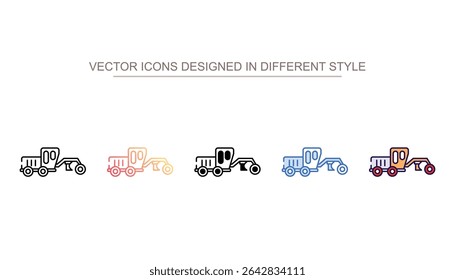Motor Grader icon design with white background stock illustration
