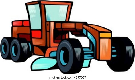 Motor grader.Vector illustration