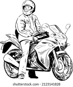 Motor Guy - vector line art