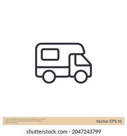 motor home icon vector logo template