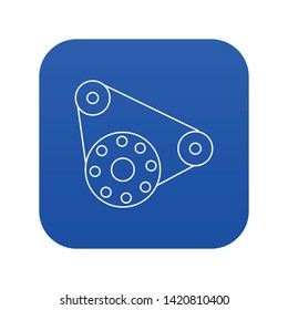 Motor icon blue vector isolated on white background