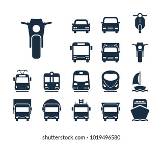 Motor icon. Collection of transport line icons.