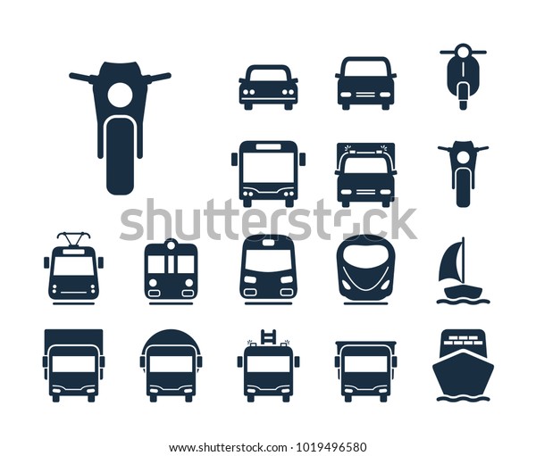 Motor icon.\
Collection of transport line\
icons.