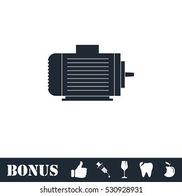 Motor icon flat. Vector illustration symbol and bonus pictogram