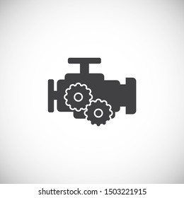 Motor icon on background for graphic and web design. Simple illustration. Internet concept symbol for website button or mobile app.