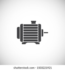 Motor icon on background for graphic and web design. Simple illustration. Internet concept symbol for website button or mobile app.