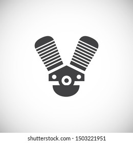 Motor icon on background for graphic and web design. Simple illustration. Internet concept symbol for website button or mobile app.
