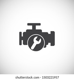 Motor icon on background for graphic and web design. Simple illustration. Internet concept symbol for website button or mobile app.